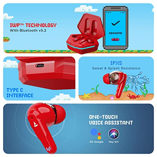 boAt Airdopes 191G Bluetooth Truly Wireless in Ear Earbuds with mic, ENx Tech Equipped Quad Mics, Beast Mode(Low Latency- 65ms) for Gaming, 2x6mm Dual Drivers, 30H Playtime, IPX5, IWP boAt Airdopes 191G Bluetooth Truly Wireless in Ear Earbuds with mic, ENx Tech Equipped Quad Mics, Beast Mode(Low Latency- 65ms) for Gaming, 2x6mm Dual Drivers, 30H Playtime, IPX5, IWP